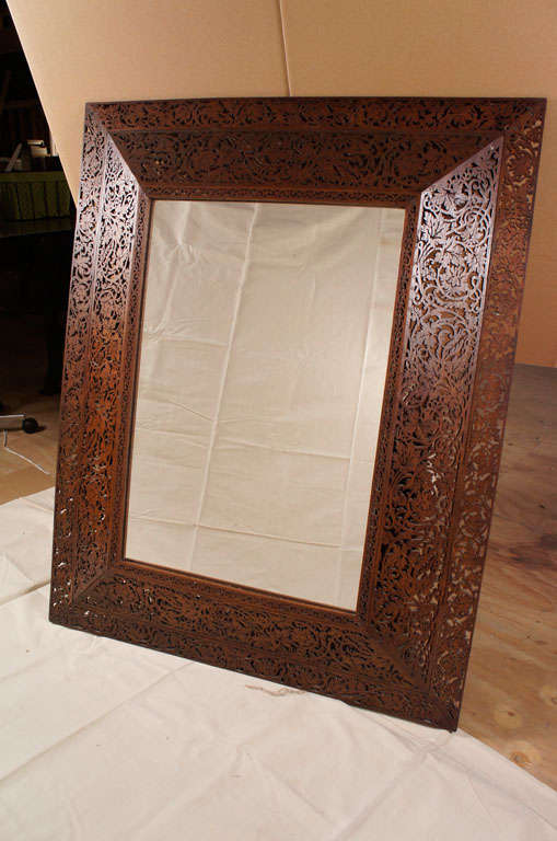 19th Century French Glass and Wood Mirror In Good Condition For Sale In Hudson, NY