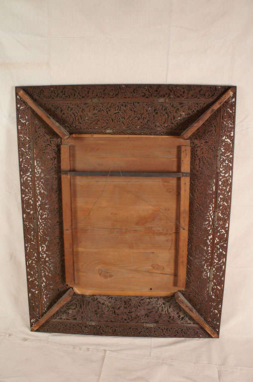 19th Century French Glass and Wood Mirror For Sale 2