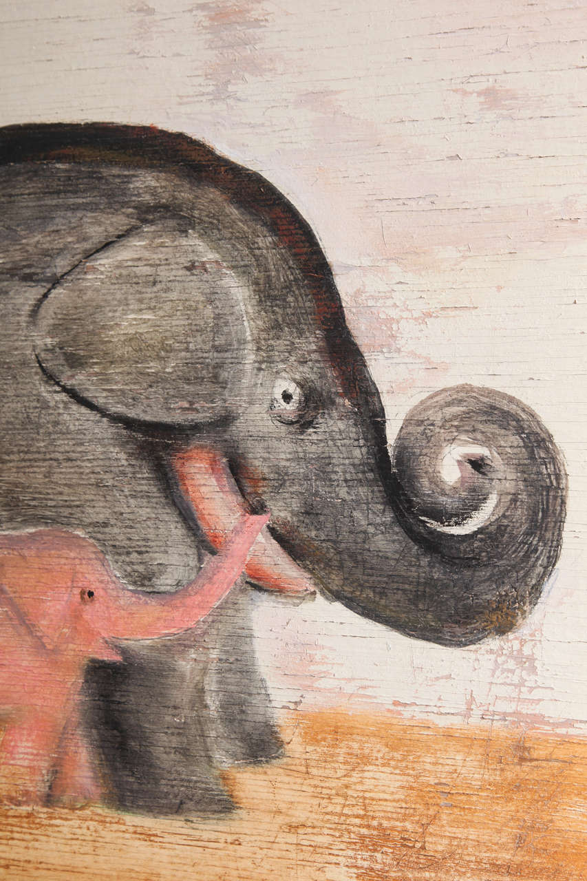 Mother Elephant and Baby Pink Elephant by Fong Chow 1