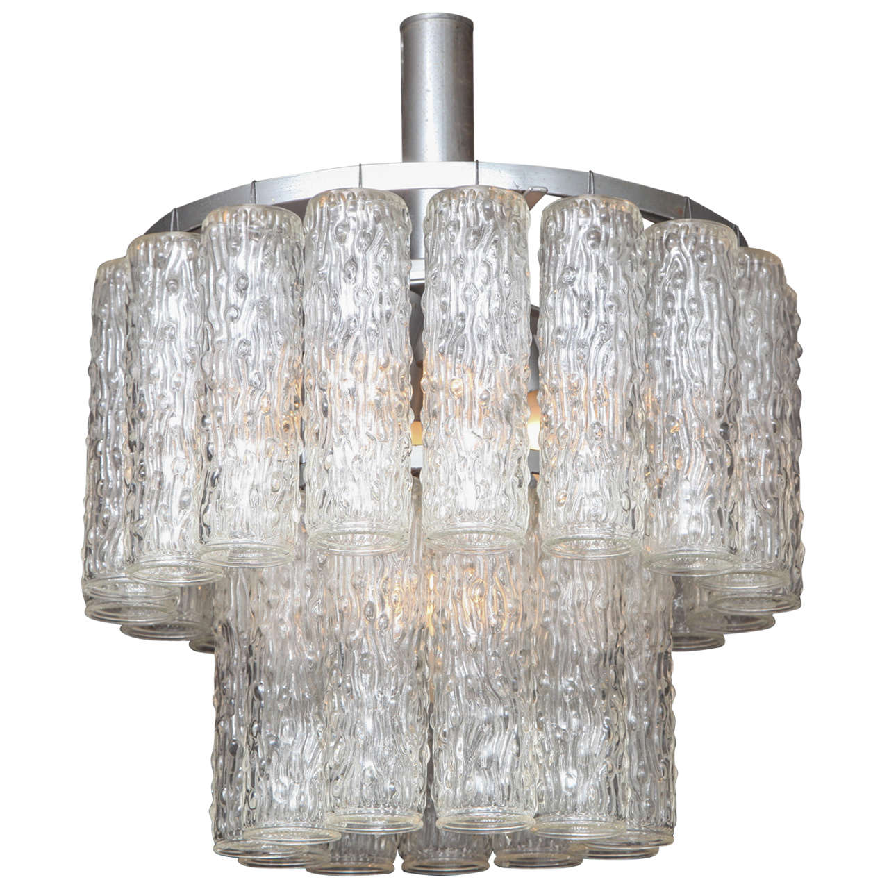 Murano Two-Tier Chandelier with Sculpted Glass Pendants