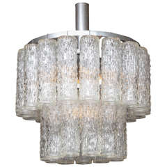 Murano Two-Tier Chandelier with Sculpted Glass Pendants 4