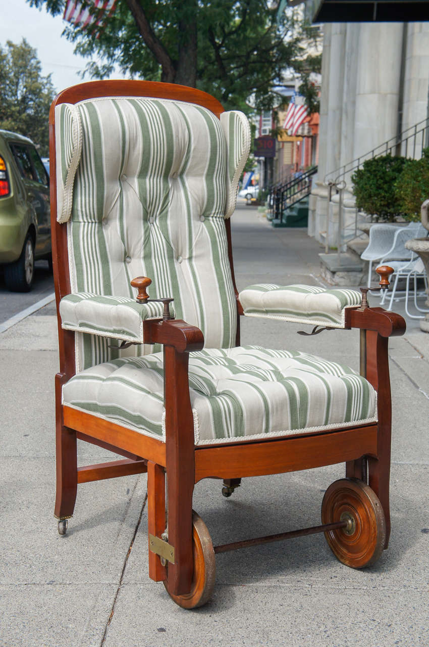 19th Century French Invalid's Mechanical Chair For Sale at 1stDibs