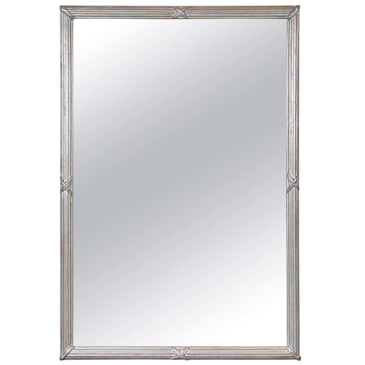 Mid-Century Modernist Mirror with Fluted Frame