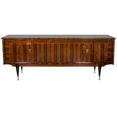 Vintage Spectacular Art Deco Directoire Style Sideboard or Bar in Macassar and Pear Wood