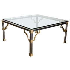 Mid-Century Modern Brushed Nickel and Brass Cocktail Table by John Vesey