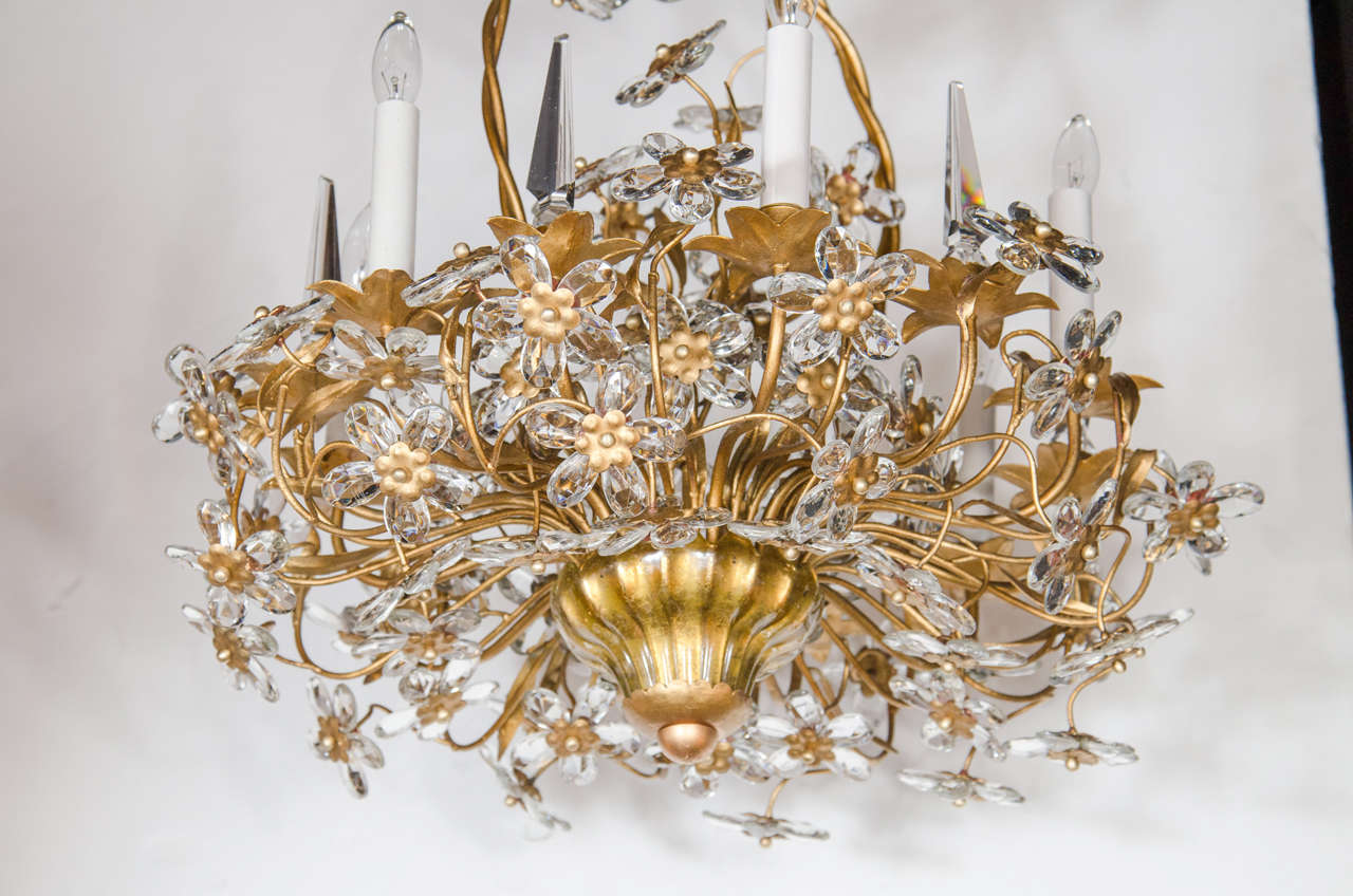 Hollywood Regency Exquisite Floral Bouquet Chandelier in the Style of Bagues