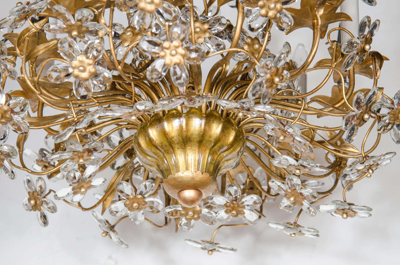 French Exquisite Floral Bouquet Chandelier in the Style of Bagues