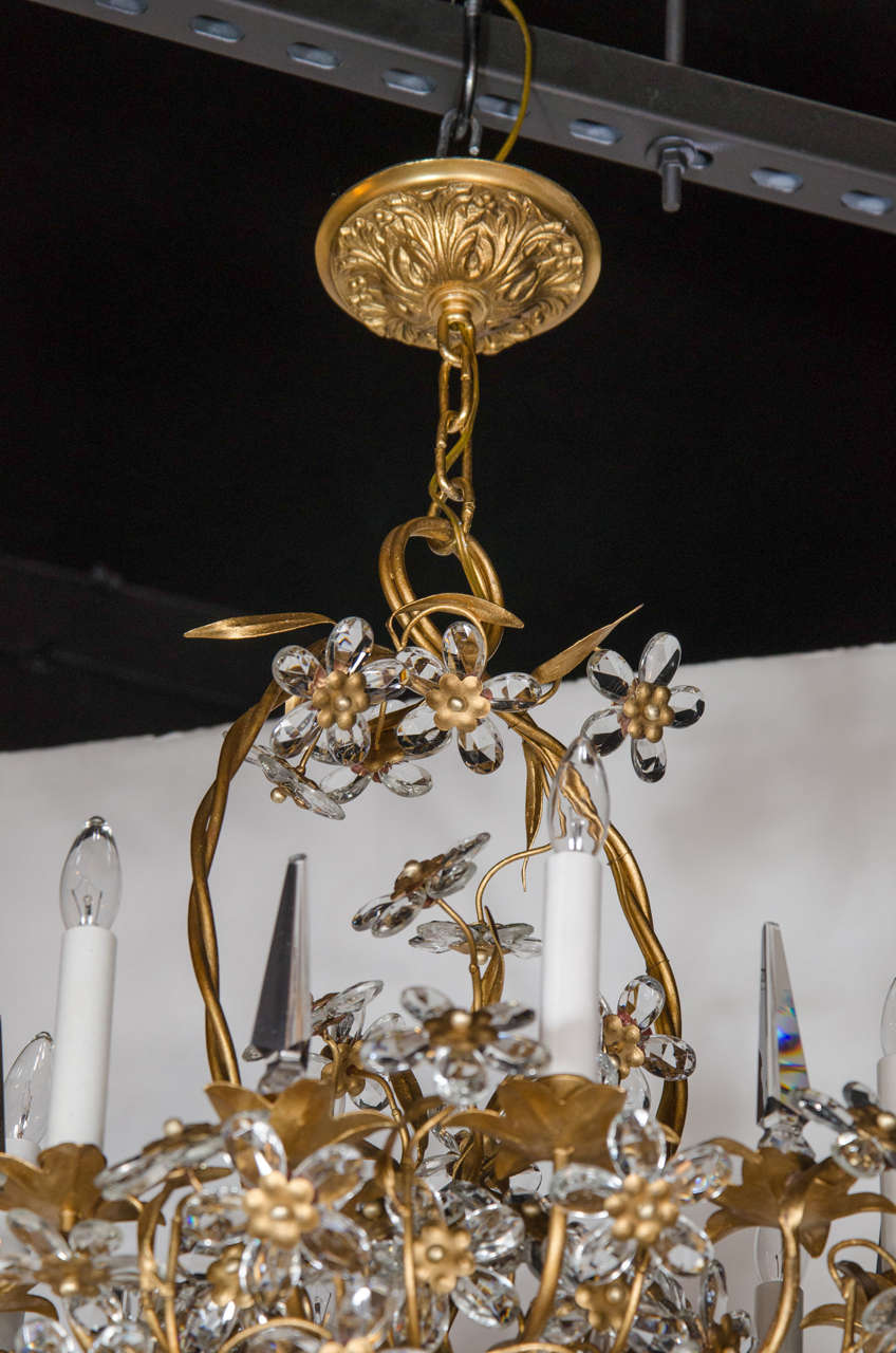 Exquisite Floral Bouquet Chandelier in the Style of Bagues In Excellent Condition In New York, NY