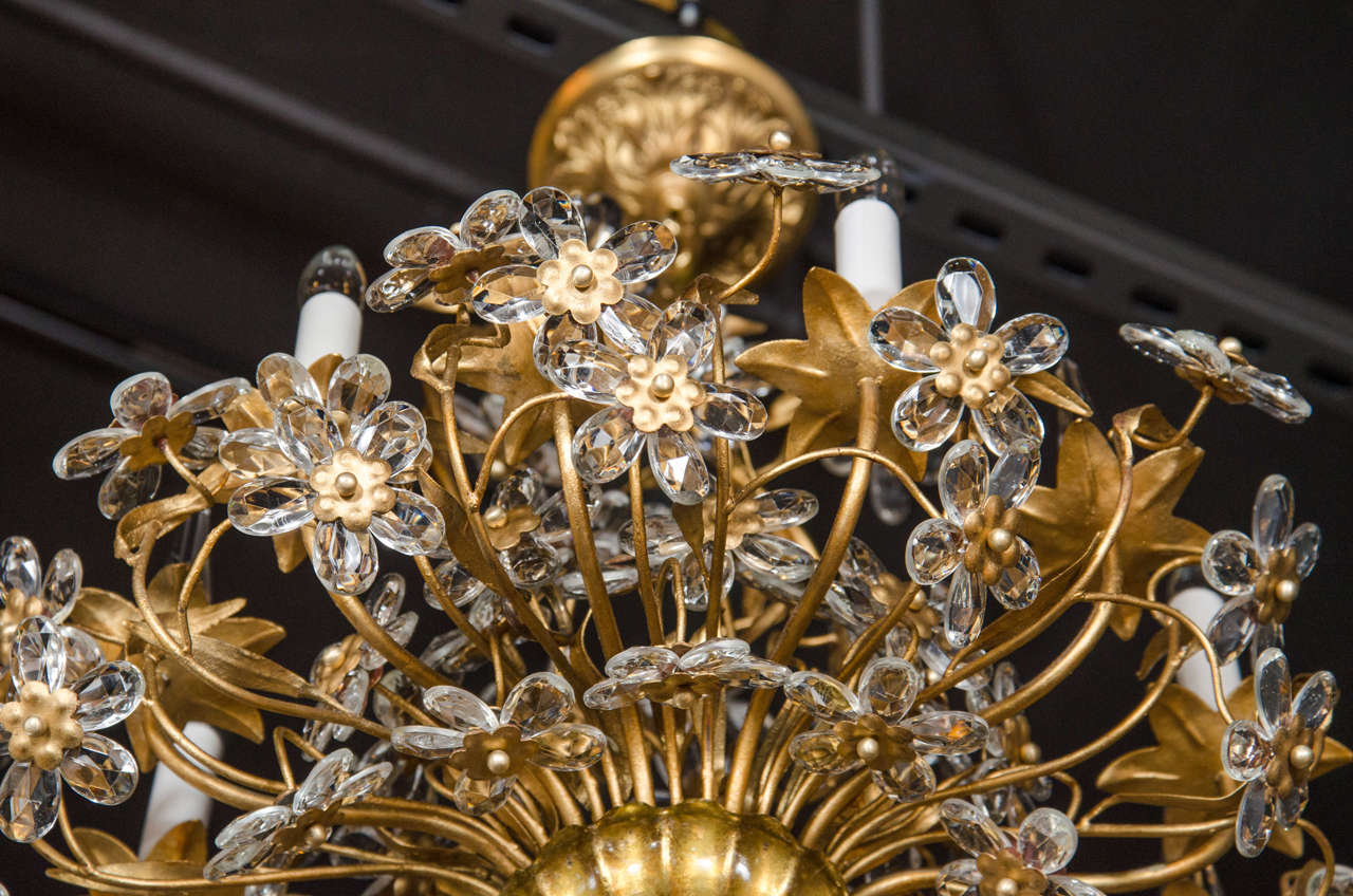 Exquisite Floral Bouquet Chandelier in the Style of Bagues 1