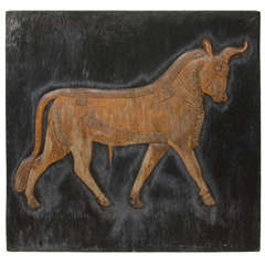 Exceptional Large Wood Panel Artwork from the Estate of Charles Lamb 1