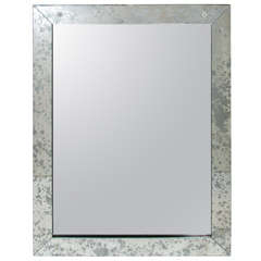 Hollywood Regency Mirror with Antiqued Glass Borders