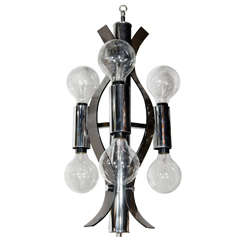 Sculptural Smoked Lucite and Chrome Chandelier in the Manner of Robert Sonneman 2