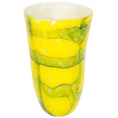 Murano Glass Vase in Vibrant Yellow Attributed to Vittorio Ferro 4