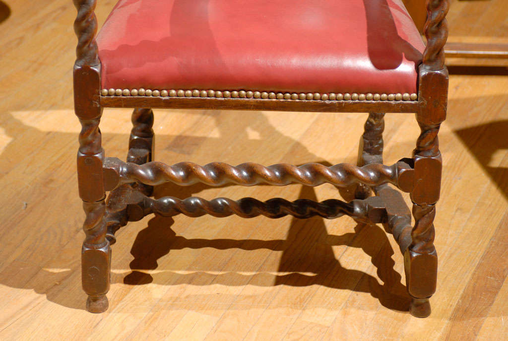 Turn of the Century English Carved Library Chair For Sale 2