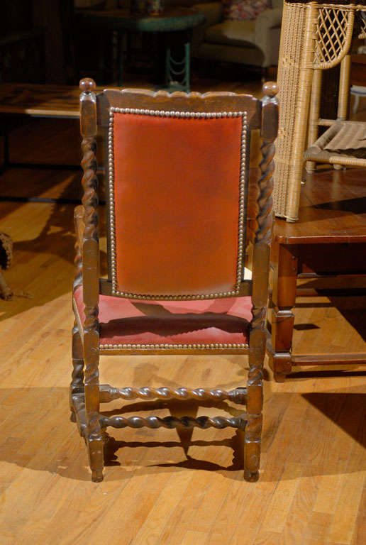 Turn of the Century English Carved Library Chair For Sale 5