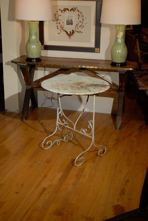 French Turn of the Century Iron Wine Tasting Table For Sale