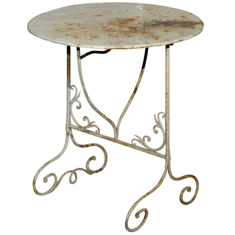 Turn of the Century Iron Wine Tasting Table For Sale