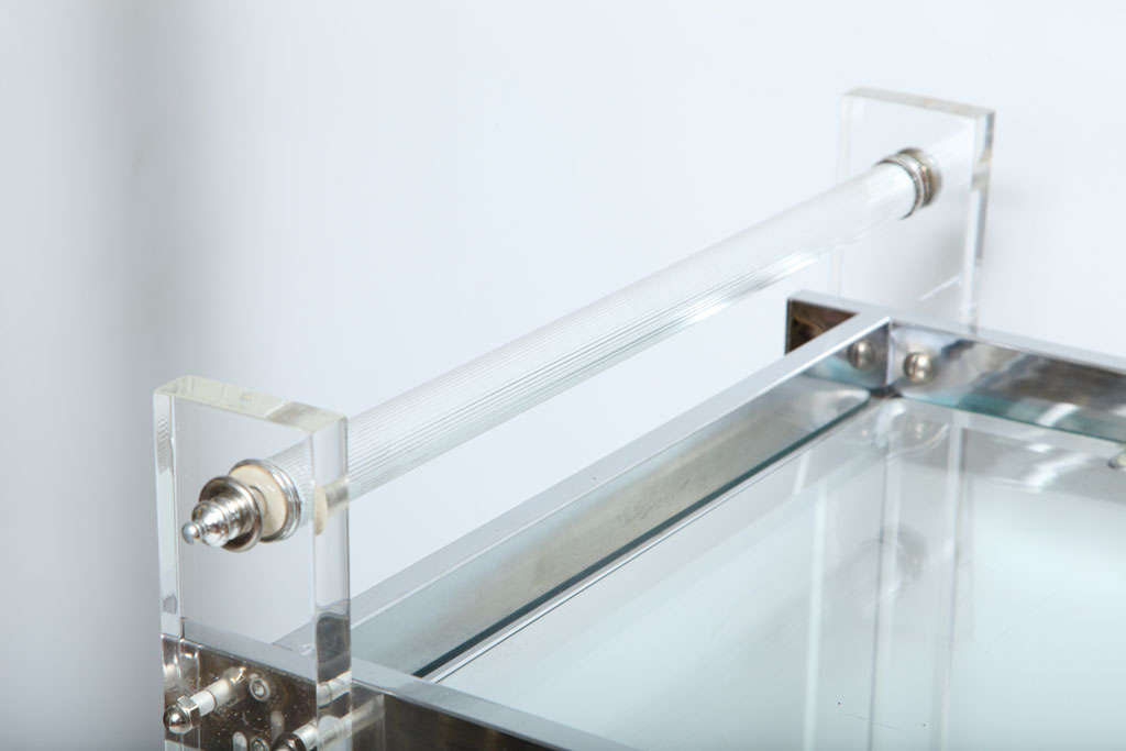 acrylic bar cart
