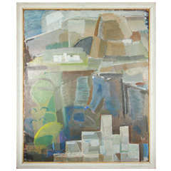 ABSTRACT PAINTING BY WILLIAM FRIDERICIA, DENMARK, c. 1954