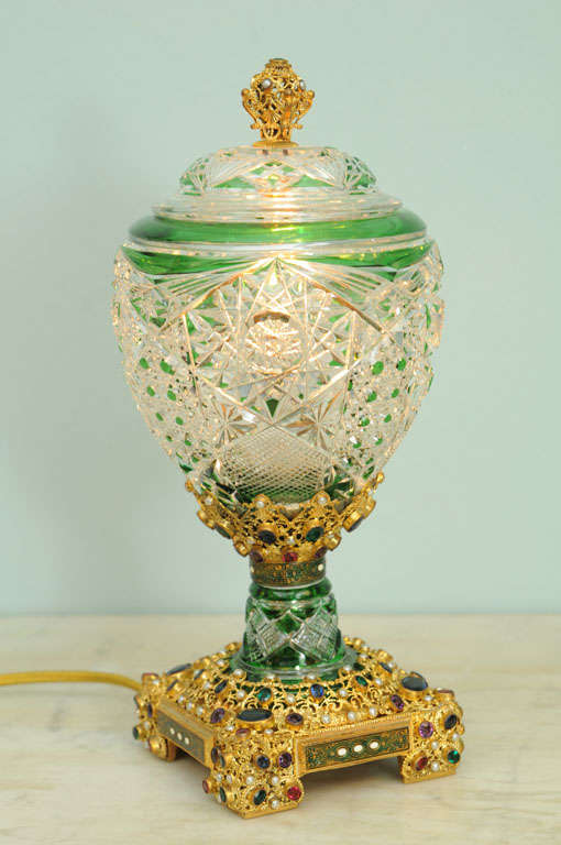 Pair Of Deeply Carved Emerald Glass Globe Lights By Baccarat 4