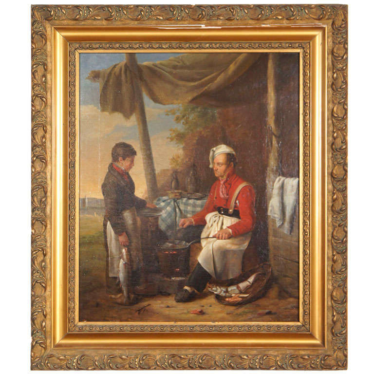 19th Century French Military Painting For Sale