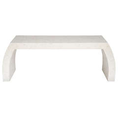 A Karl Springer/Maitland-Smith Tesselated White Bone Console Table