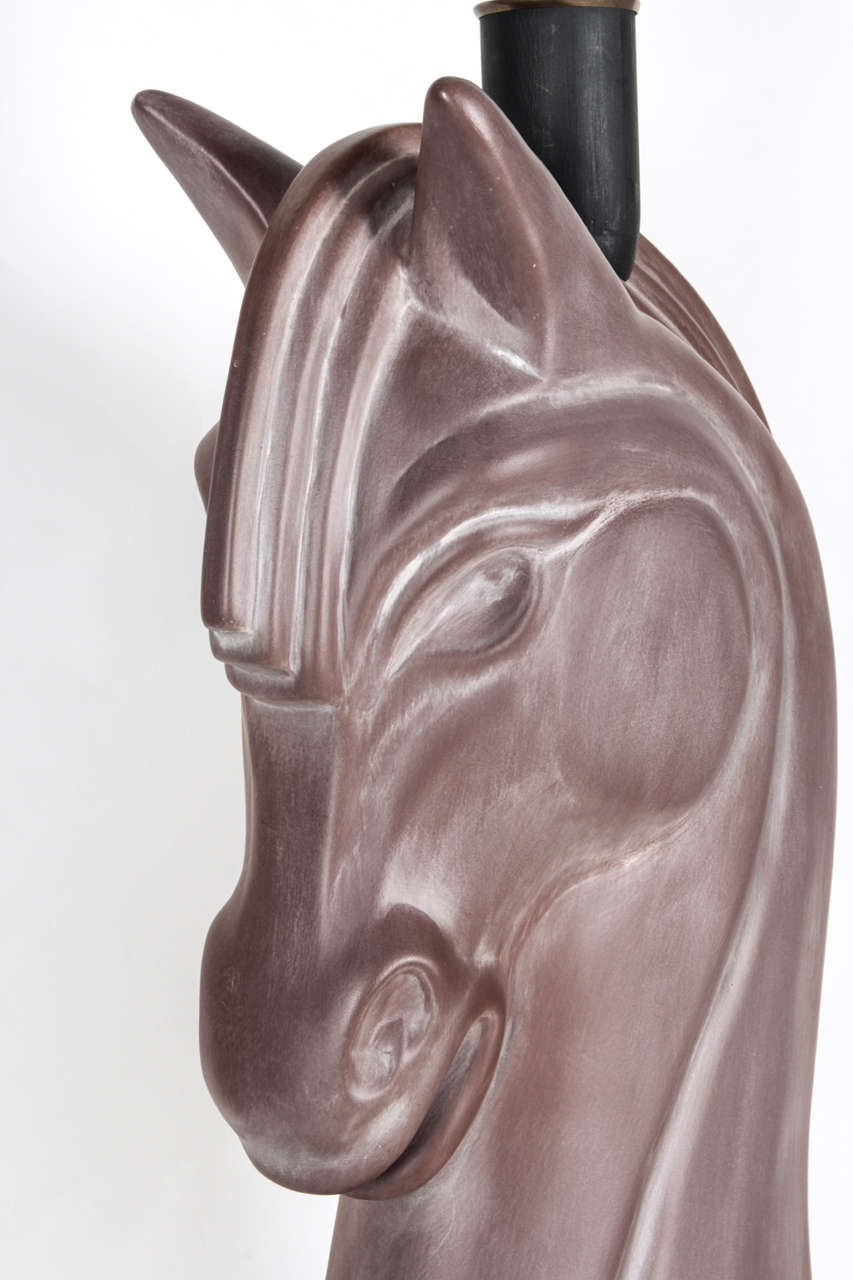 Pair of 1940's horse head lamps In Excellent Condition In New York, NY