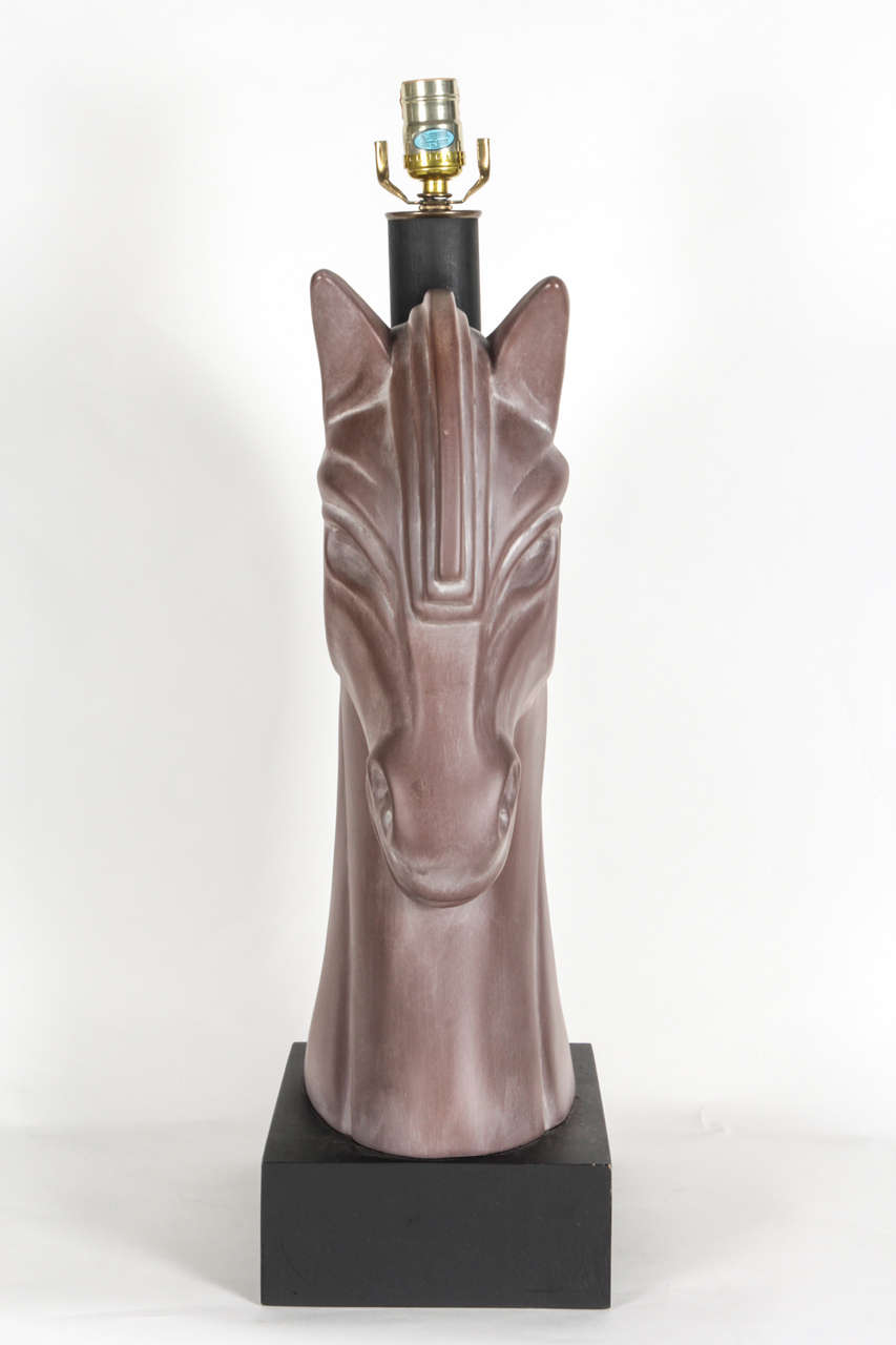 Mid-20th Century Pair of 1940's horse head lamps