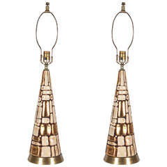 Pair of vintage ceramic lamps