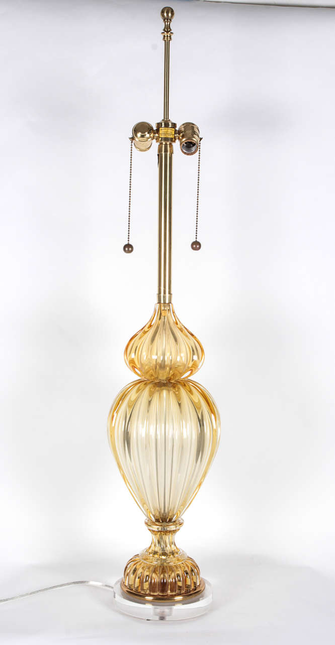 Nice tall Murano glass lamp by Cenedese for Marbro
Circa 1980's