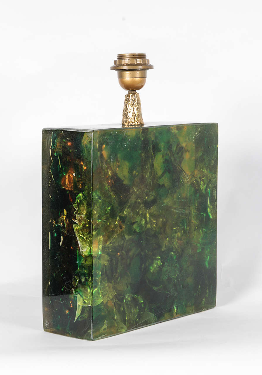 Nice resin  lamp by French artist Marie-Claude de Fouquieres