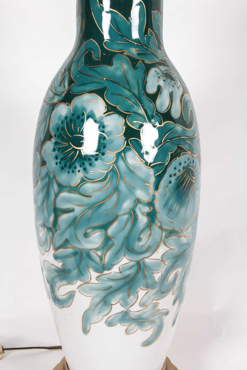 Importante lámpara de porcelana francesa de Camille Tharaud en Bueno estado para la venta en New York, NY