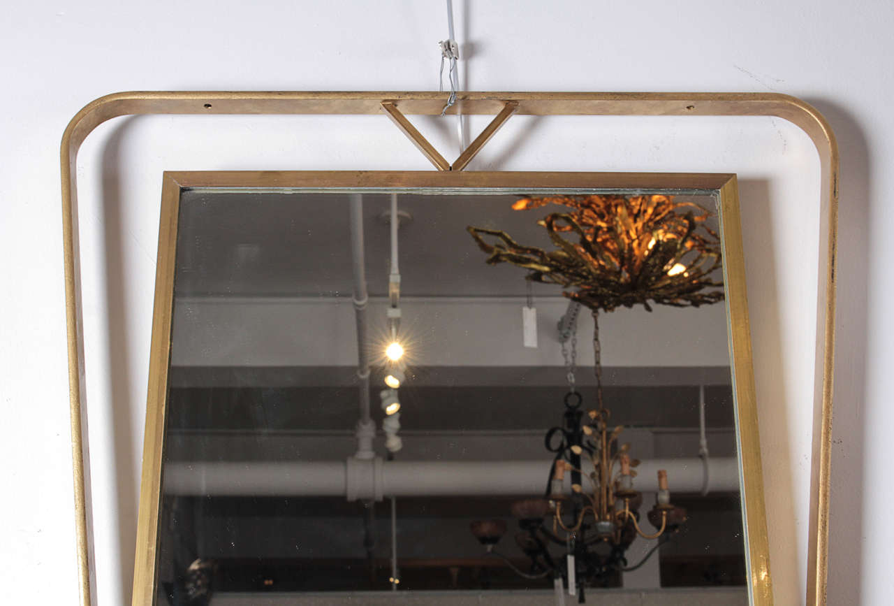 Mid-20th Century 1960's Gilt Iron Mirror By Gilbert Poillerat