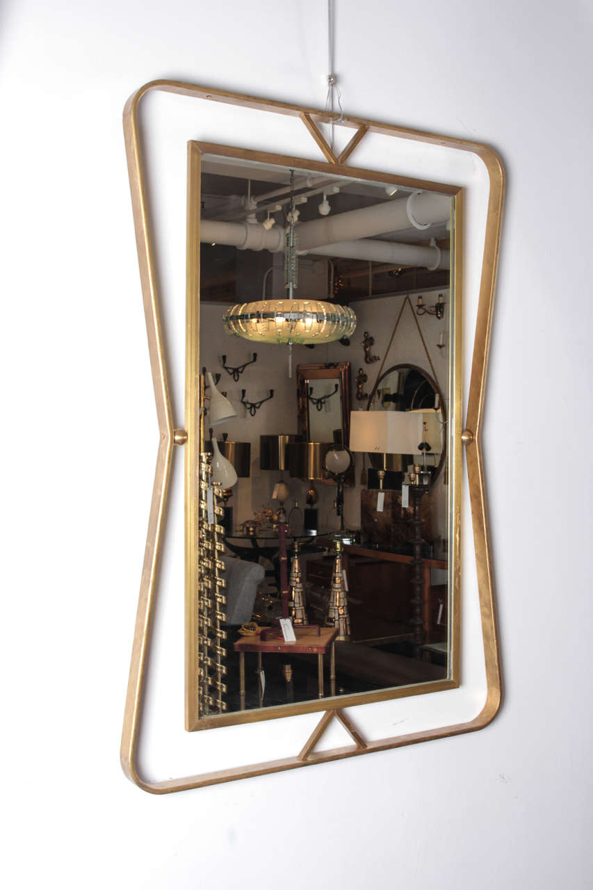 1960's Gilt Iron Mirror By Gilbert Poillerat 1