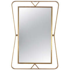 1960's Gilt Iron Mirror By Gilbert Poillerat