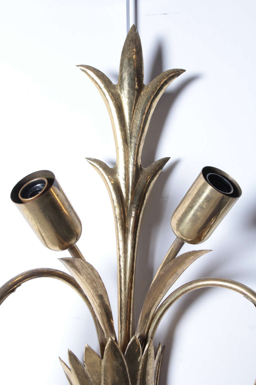 Brass Pair of 1940s Italian Sconces