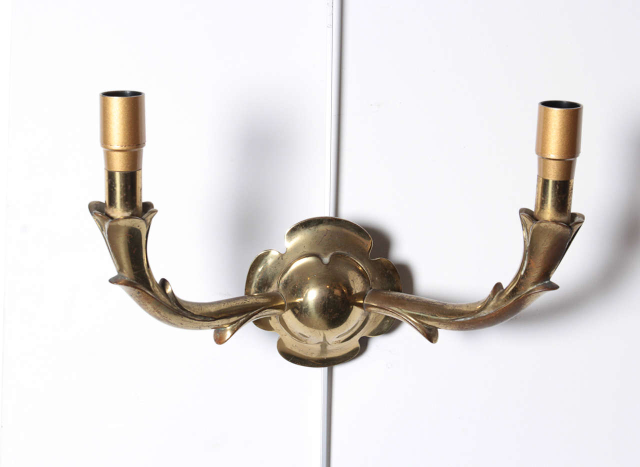 1940s bronze sconces signed by Scarpa.
