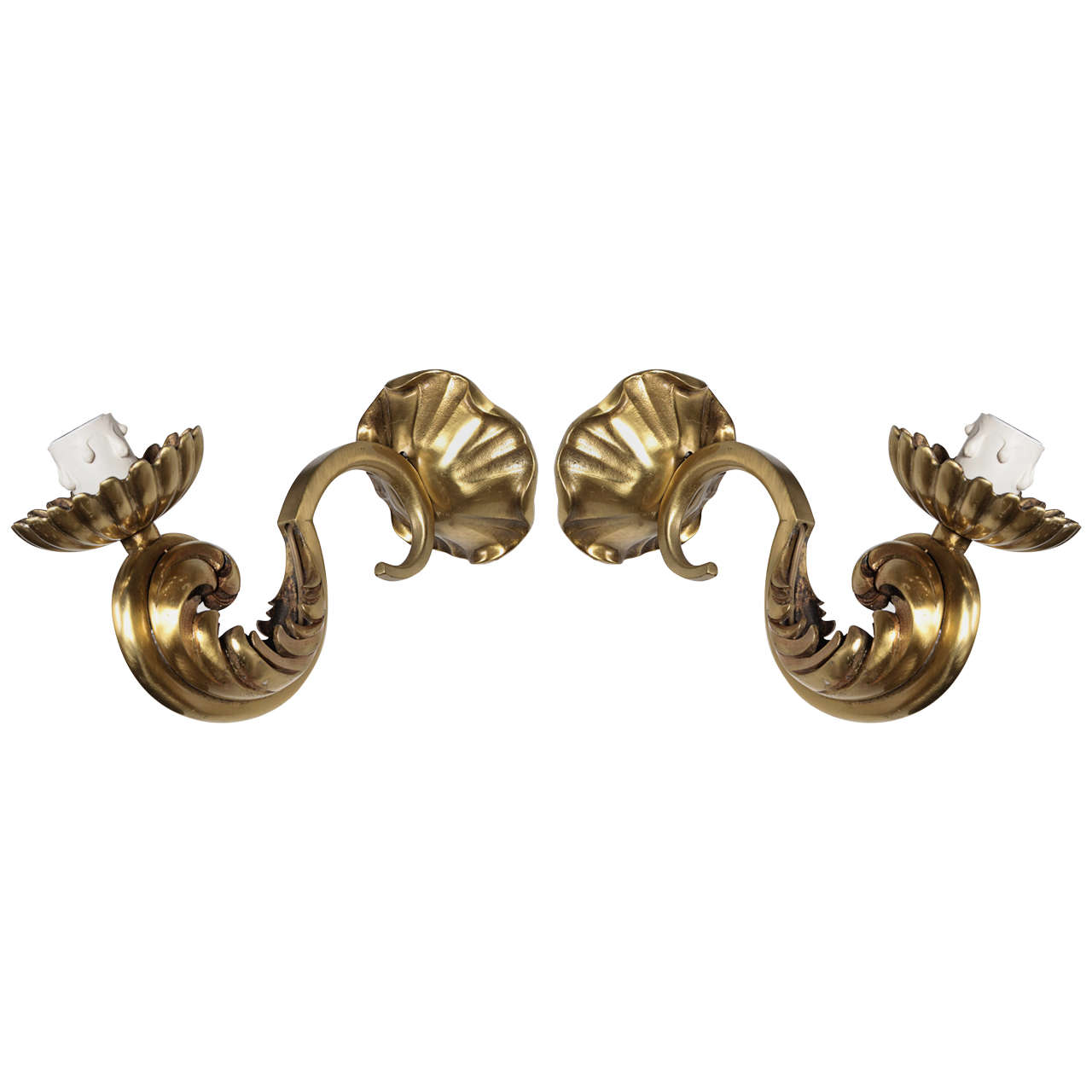 Pair of 1940s French Sconces by Asselbure For Sale