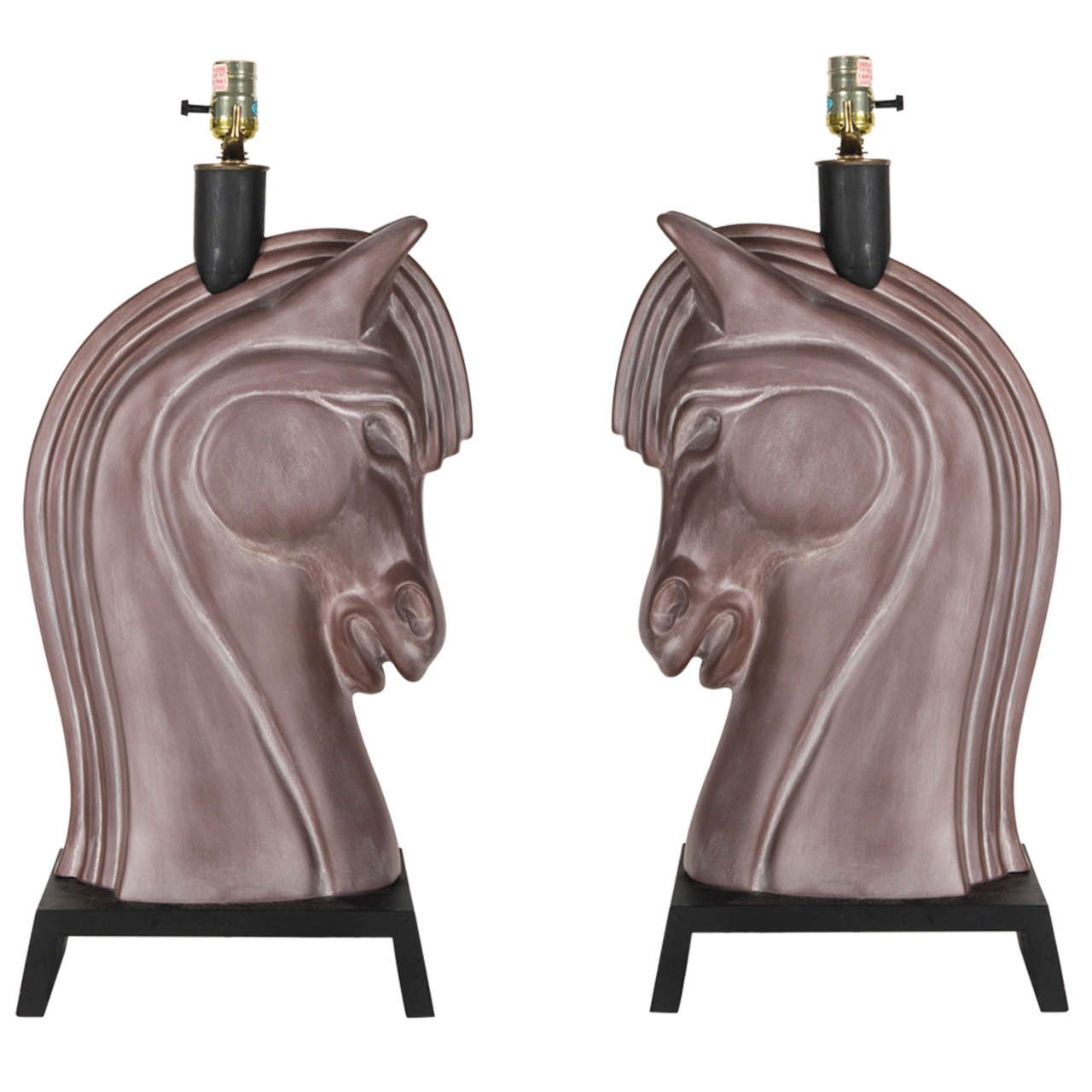 Pair of 1940's horse head lamps at 1stdibs