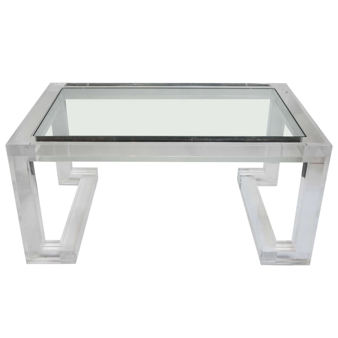 Acrylic and Glass Coffee Table For Sale