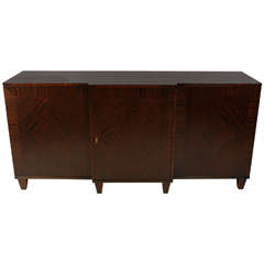 Handsome Three-Door Ribbon Mahogany Buffet 12