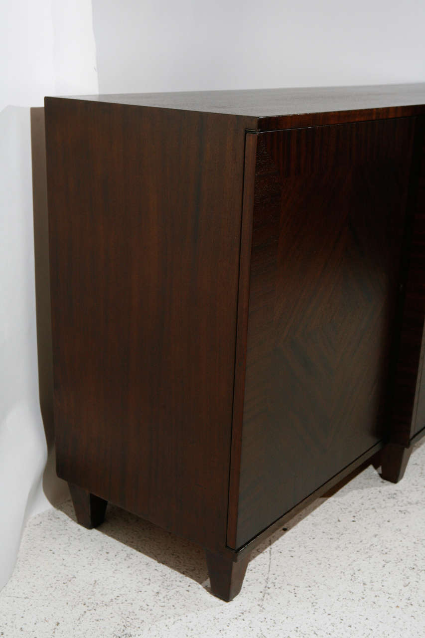 Three-Door Ribbon Mahogany Buffet For Sale 5