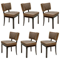 Set of Six Upholstered Dining Chairs by Lübke