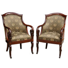 A Fine Pair of  Open Arm Chairs By Joseph Pierre Francois Jeanselme 1824-1860