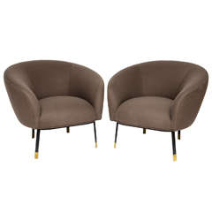 Pair of French Round Back Armchairs