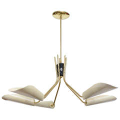 An Italian 5-Light Perforated Difusser Chandelier