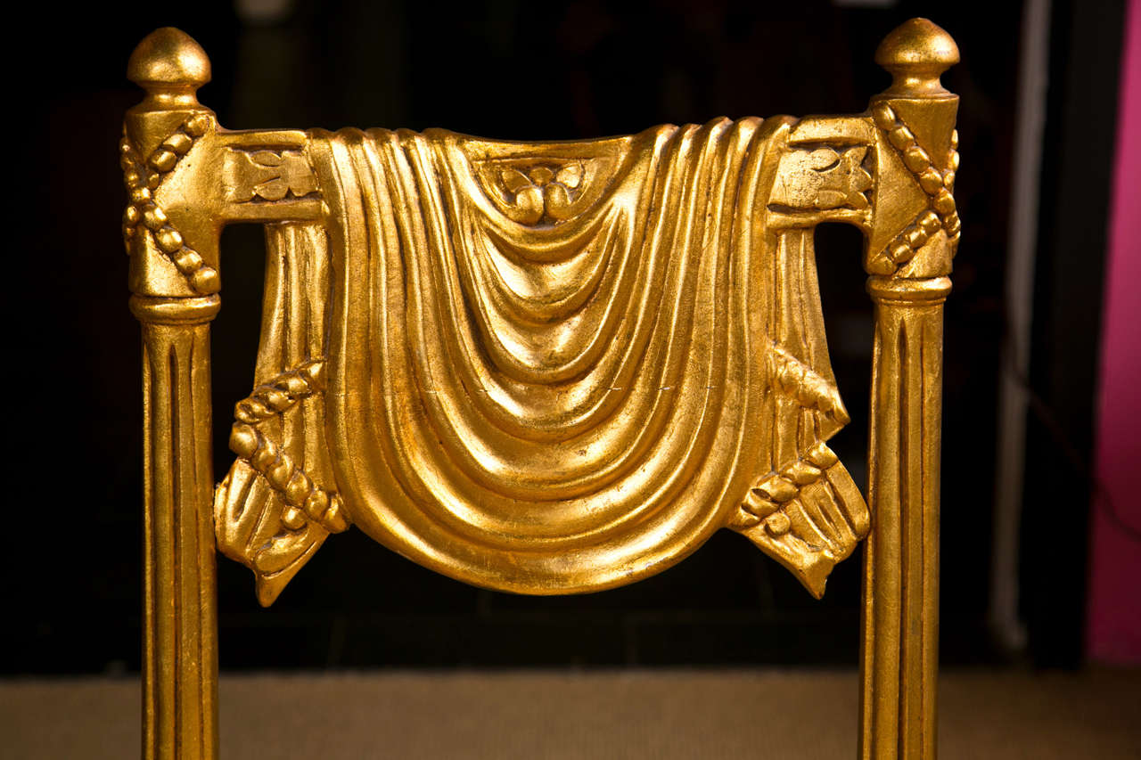 American Pair of Gilt Wood Ballroom Chairs