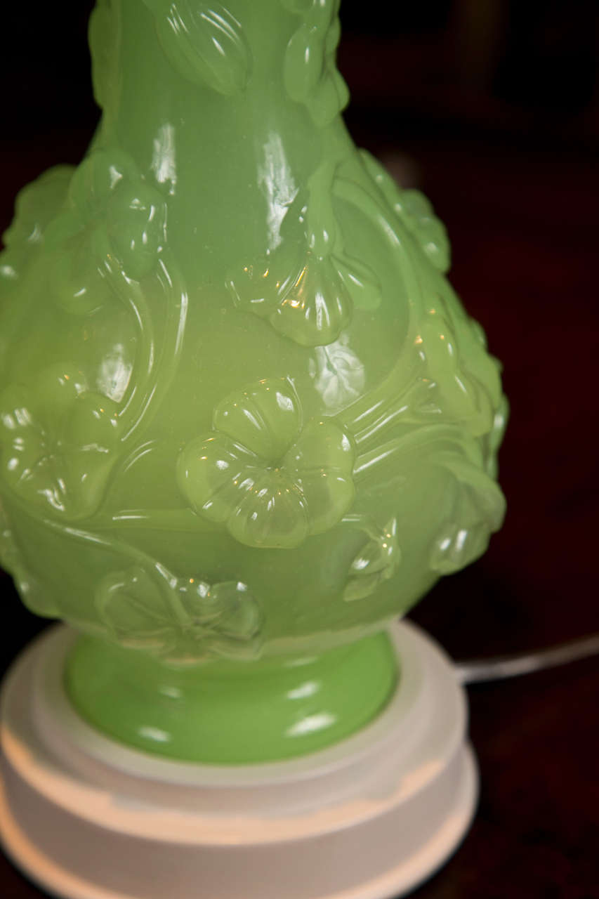 Pair of Pressed Glass Vases For Sale at 1stDibs