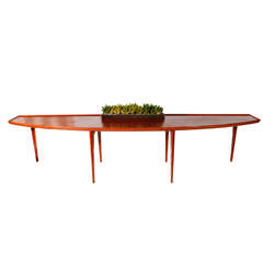 Mid Century Coffee Table with Planter Insert
