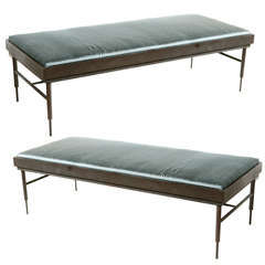 Pair of Bronze Benches